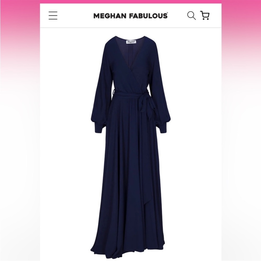Meghan Fabulous Lilypad Maxi Navy Dress - Picture 3 of 12